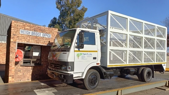Truck on the weighbridge at Phepha Recycling ready for weighing